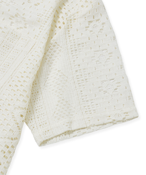 CROCHET Открытый воротник SHIRTS - Слоновая кость
