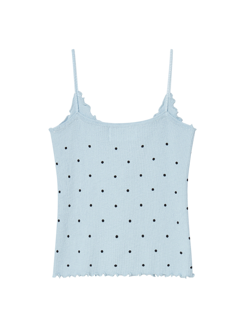 Комплект из топа и кардигана в горошек (Light Blue)