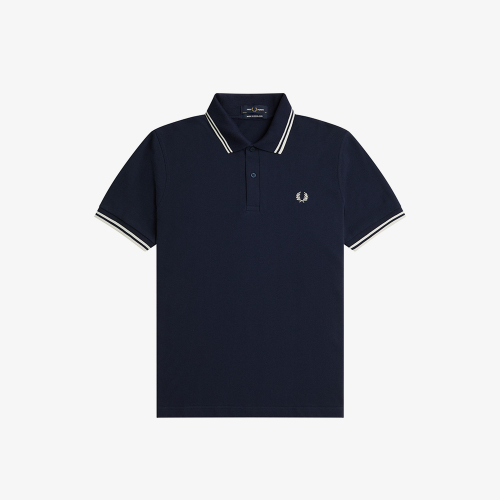 Поло Fred Perry Twin Tip - Dark Carbon/Ecru AFPM2510012-Y88