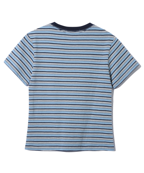 (W) полоса Border Crop T-shirt Sky синий