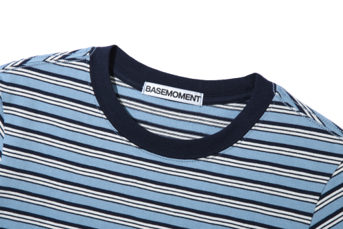 (W) полоса Border Crop T-shirt Sky синий