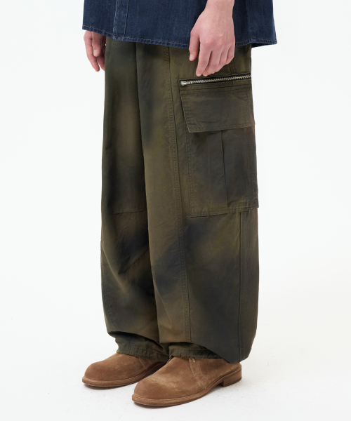 DIRTY WASHED MAXI VOLUME CARGO брюки [KHAKI]