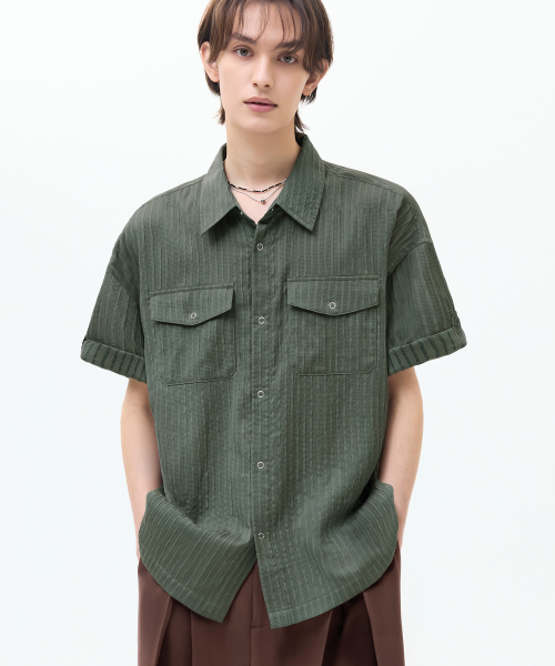 CITYBOY BOAT LINEN OVERSIZED SHORT SLEEVE SHIRT_NAVY thumbnail 2