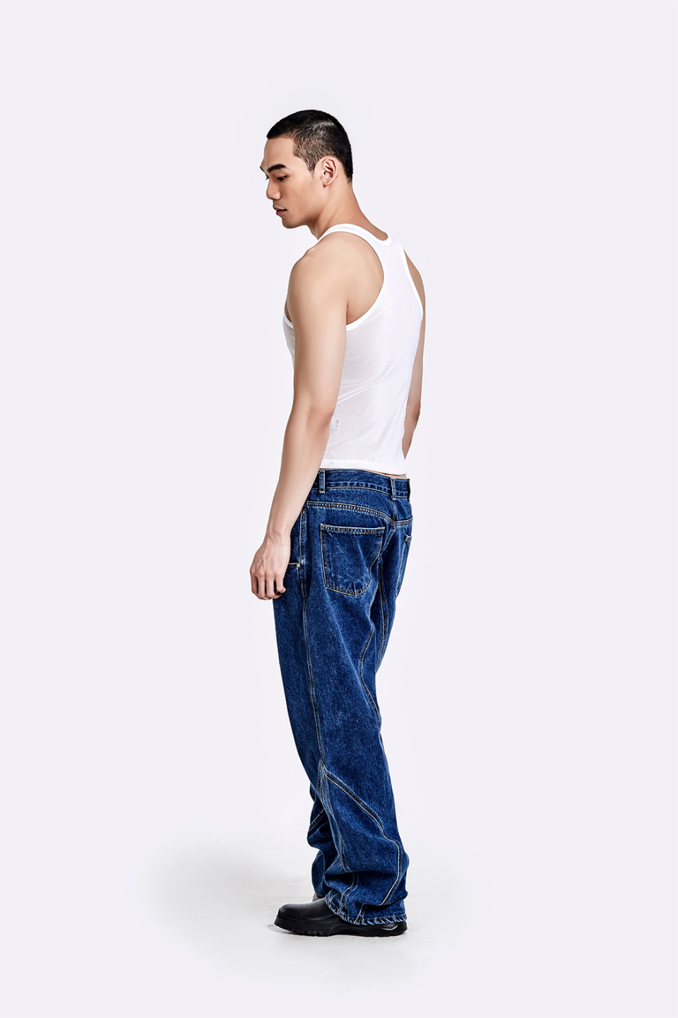 MUSINSA | 51PERCENT TUNNEL LINING TROUSER (DENIM) - DEEP BLUE