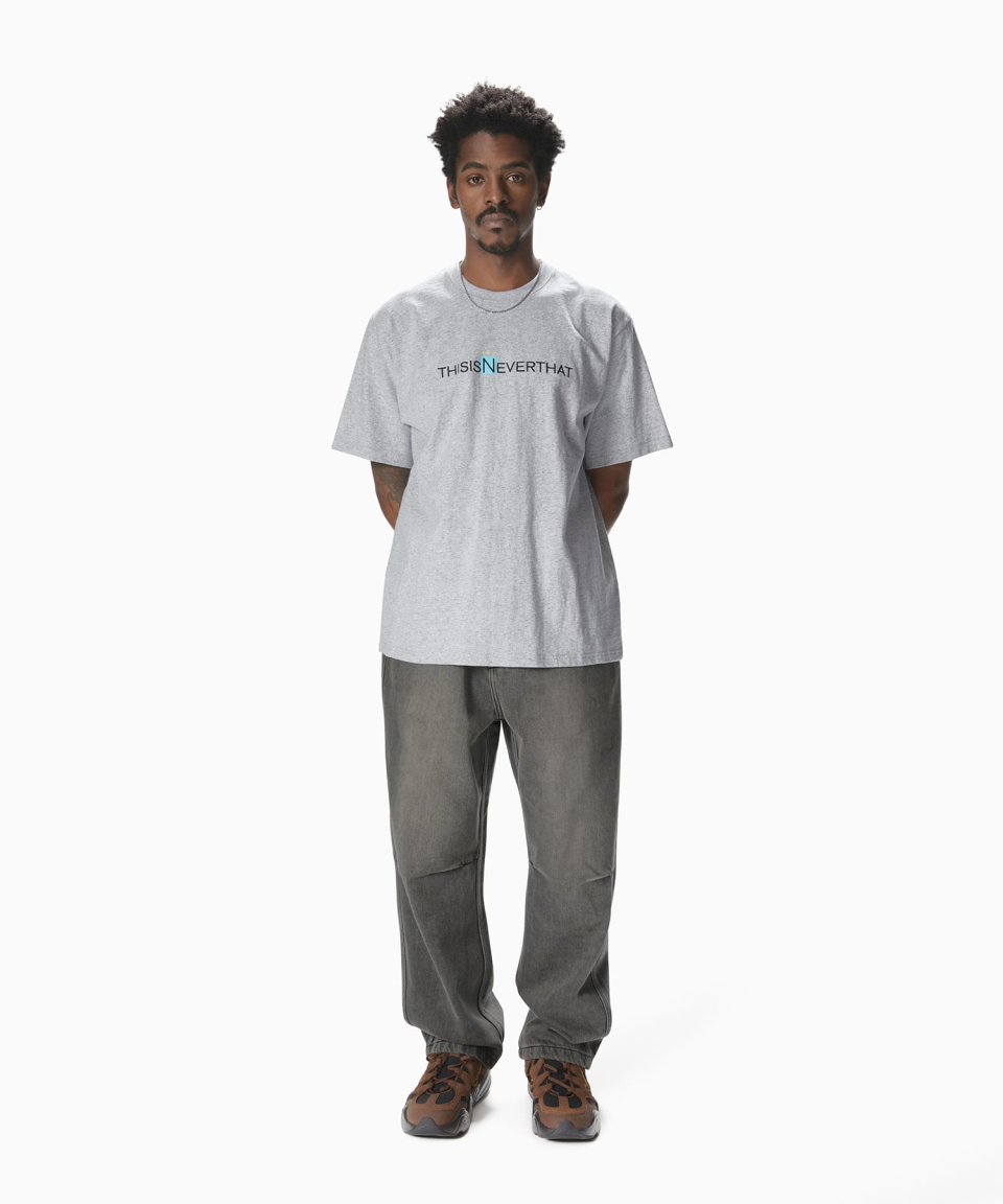 ★thisisneverthat★ 3 Dots Logo Tee Heather Grey TN251TTSST1 Thisisneverthat 3 Dots Logo T-Shirt, Grey - Curated Menswear