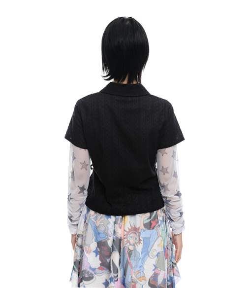 YB x Oliwa Wing Pin Tie Waist Shirt_black