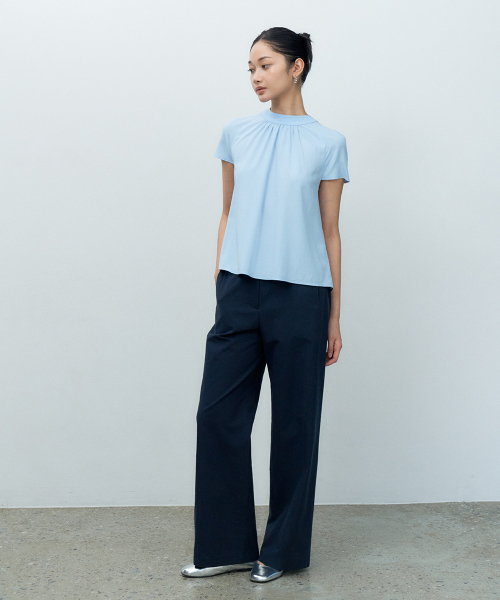 Широкие брюки Linen-Like Low Rise Navy MBESPA004NV