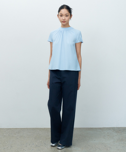 Широкие брюки Linen-Like Low Rise Navy MBESPA004NV