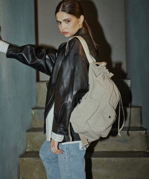 TRM Recycle нейлон Draw String Backpack T33W GREY