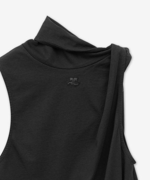 Майка со скрученными бретелями Black / 125JDE125JS01079999