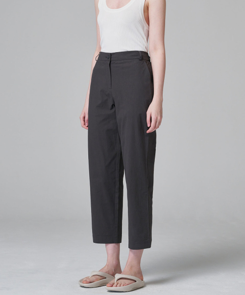 Летние укороченные легкие хлопковые брюки 2124 (Dark Gray)