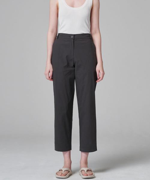 Летние укороченные легкие хлопковые брюки 2124 (Dark Gray)