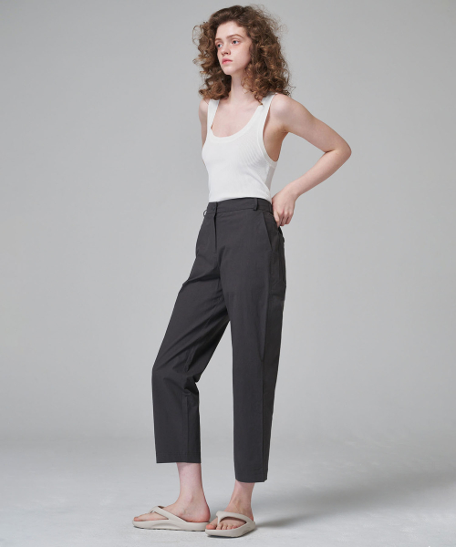 Летние укороченные легкие хлопковые брюки 2124 (Dark Gray)