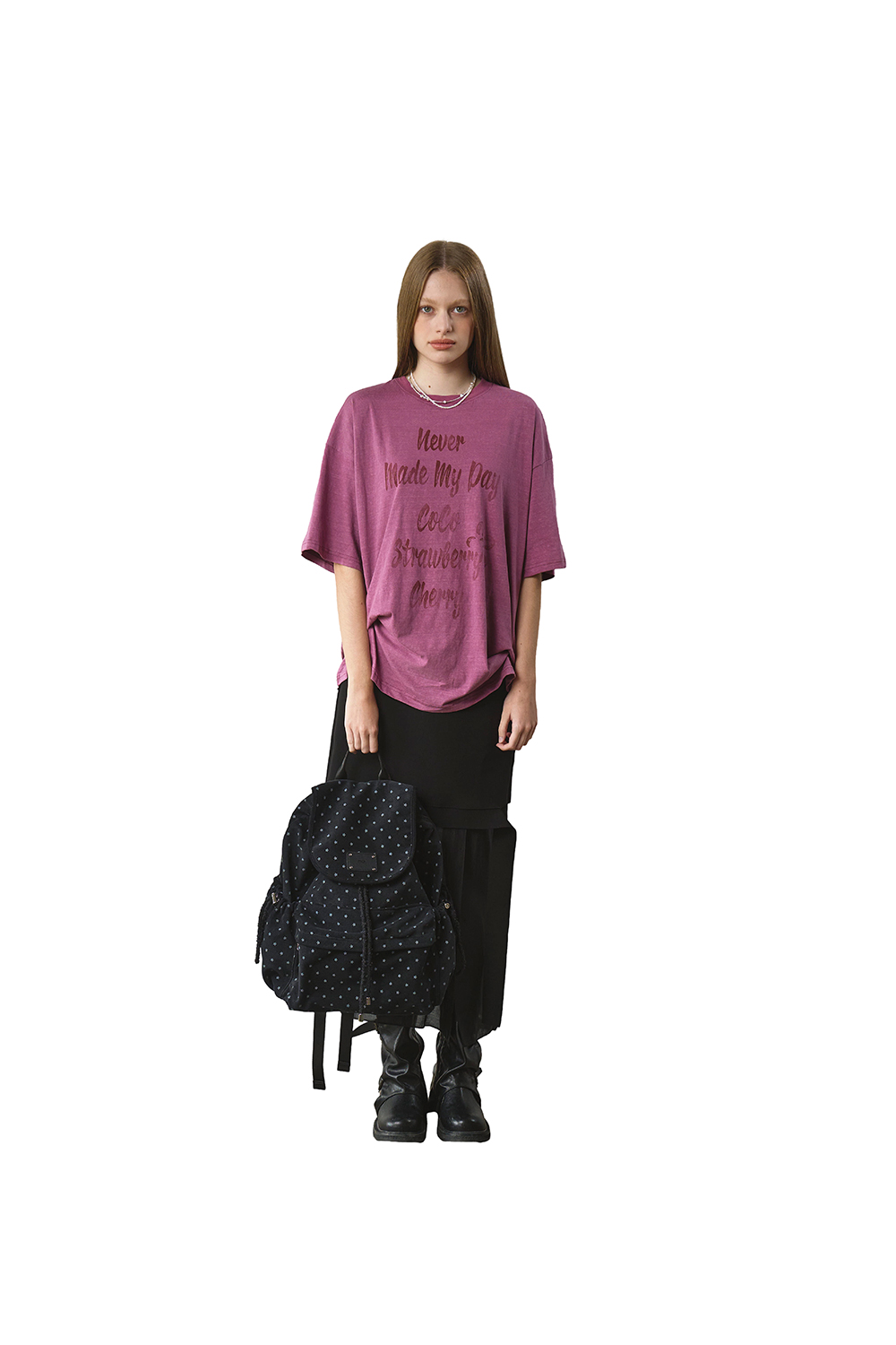 Fluffy String Backpack (star black)