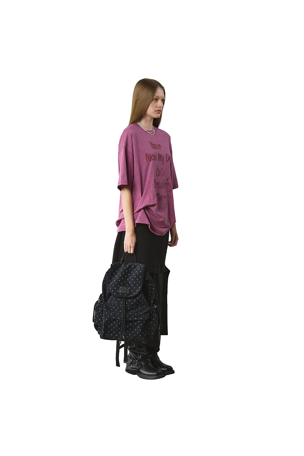 Fluffy String Backpack (star black)