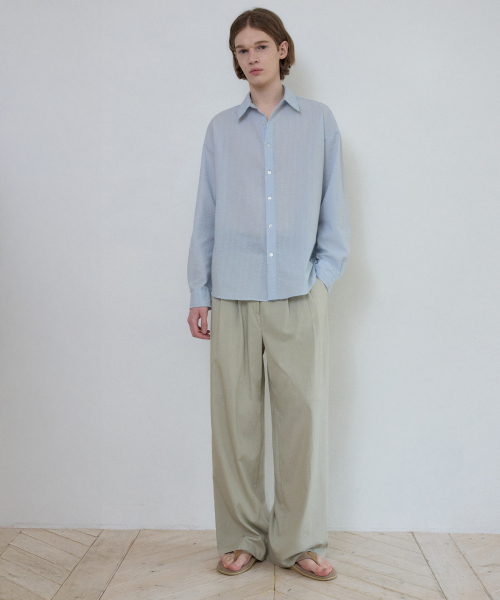 Muse двойной защип полушироке брюки LIGHT BEIGE (W25-PT04)