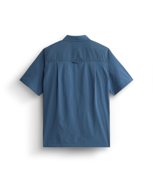 Рубашка SS из жатого хлопка Airborne Blue