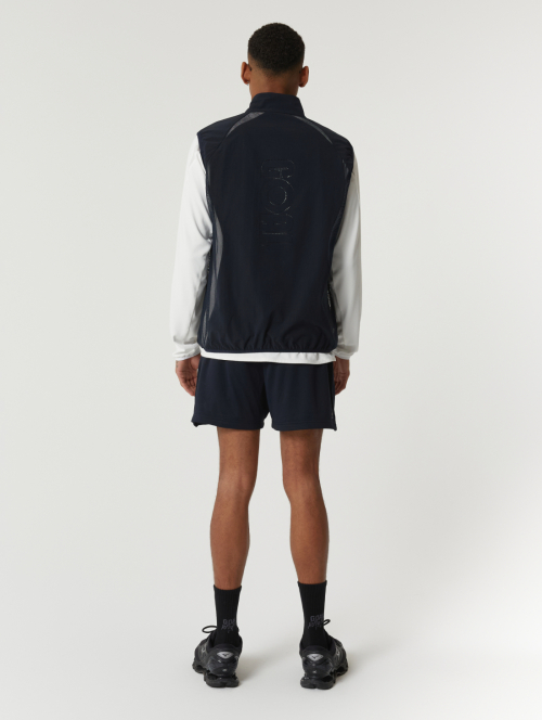 AIR THROUGH 2WAY ZIP легкий VEST-NAVY