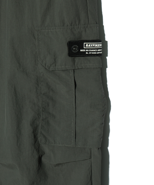 Нейлоновые широкие брюки-парашюты карго CHARCOAL (MP2PU369-075)