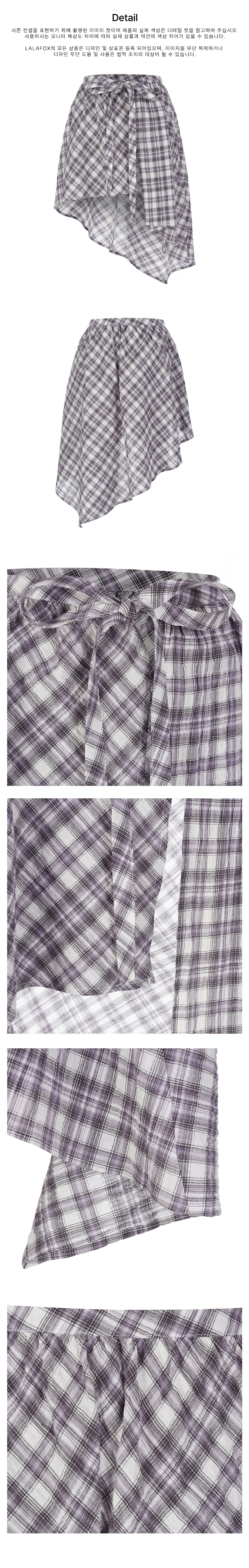 ★lalafox★UNBALANCE WRAP CHECK SKIRT★Purple★韓国★大人気 MUSINSA | LALAFOX UNBALANCE WRAP CHECK SKIRT PURPLE BR2WS003
