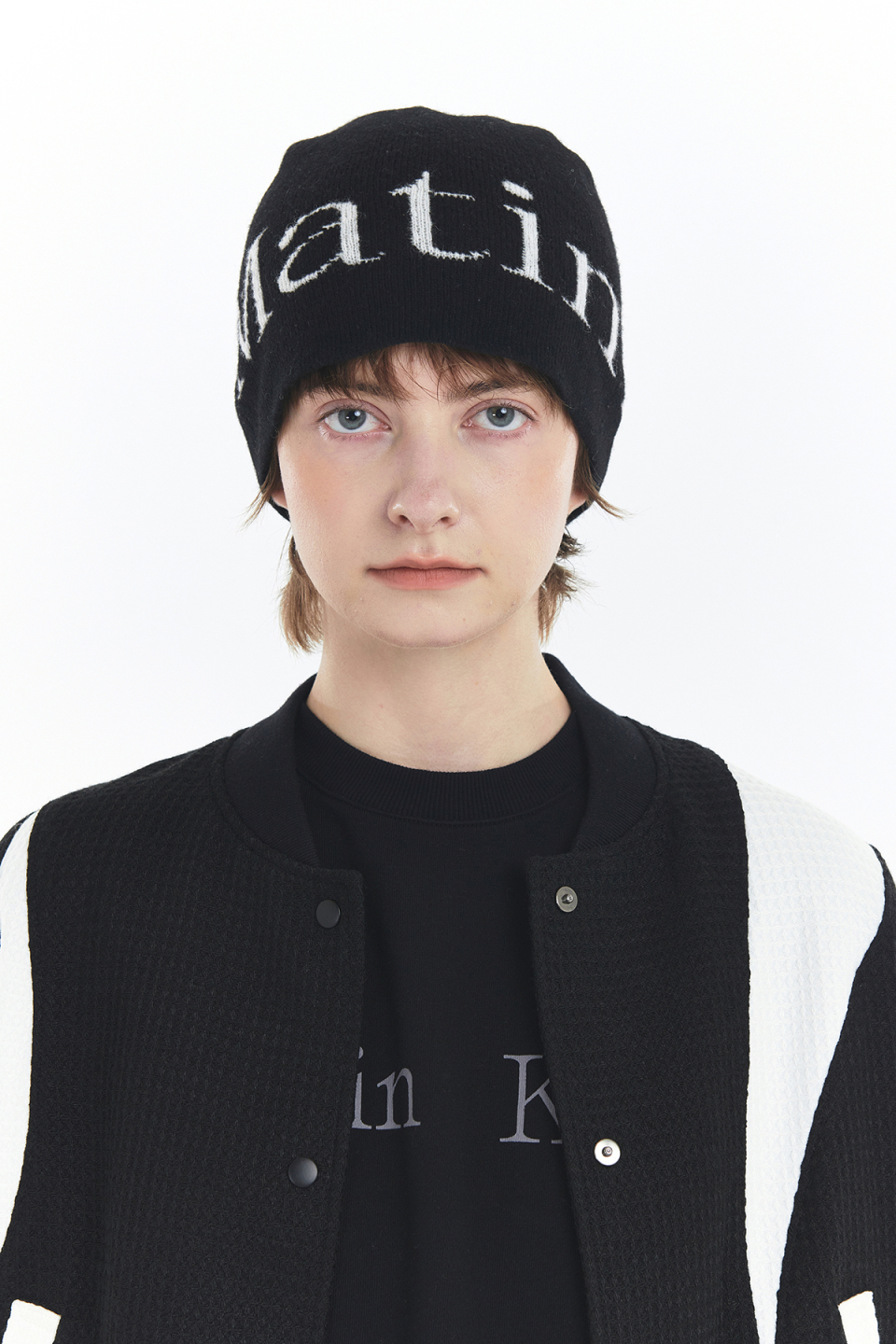 【新品未使用正規品】Matin Kim LOGO SHORT BEANIE 黒 新品未使用正規品】Matin Kim LOGO SHORT BEANIE 黒