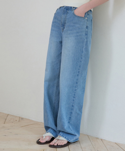 Джинсы Classic washed semi-wide Light Blue (W25-PT08)