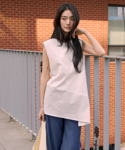 хлопок Square Layered платье (White)