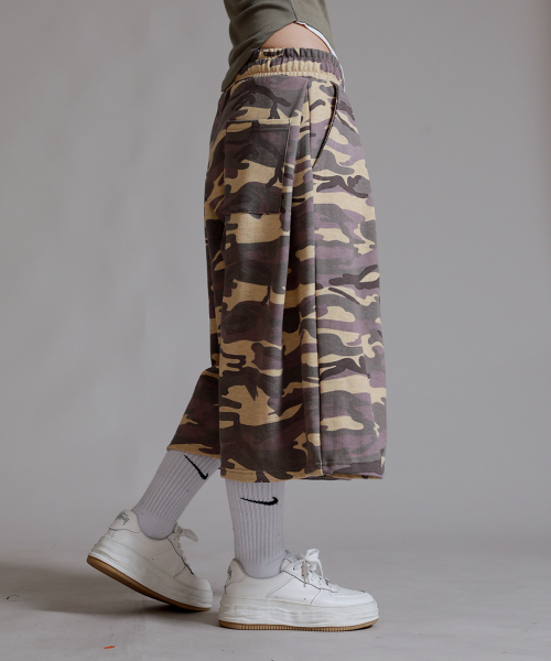 Спортивные бермуды 8/4 с защипами_Camo Beige