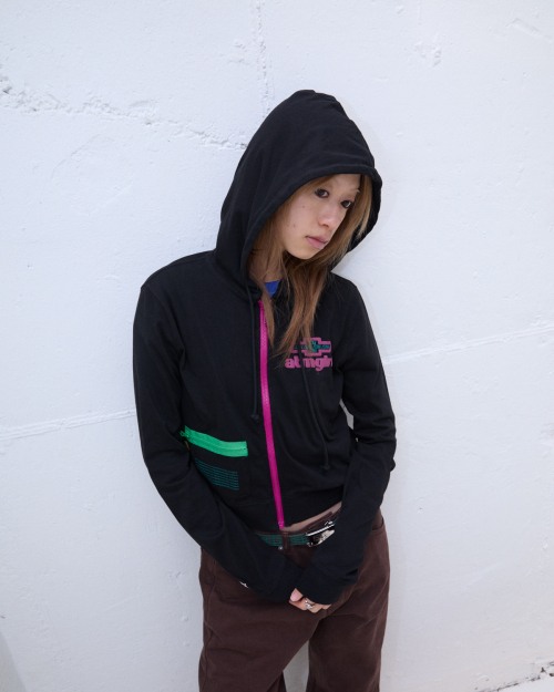 W ATM GIRL ZIP HOODIE(BLACK)