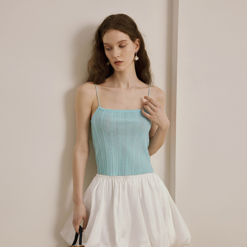 YY_Suspender топ and кардиган set_BLUE