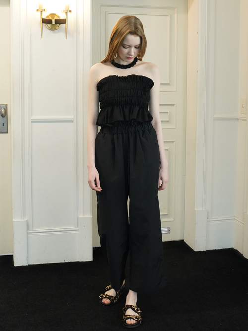 Широкие брюки VANESSA с рюшами (Black)