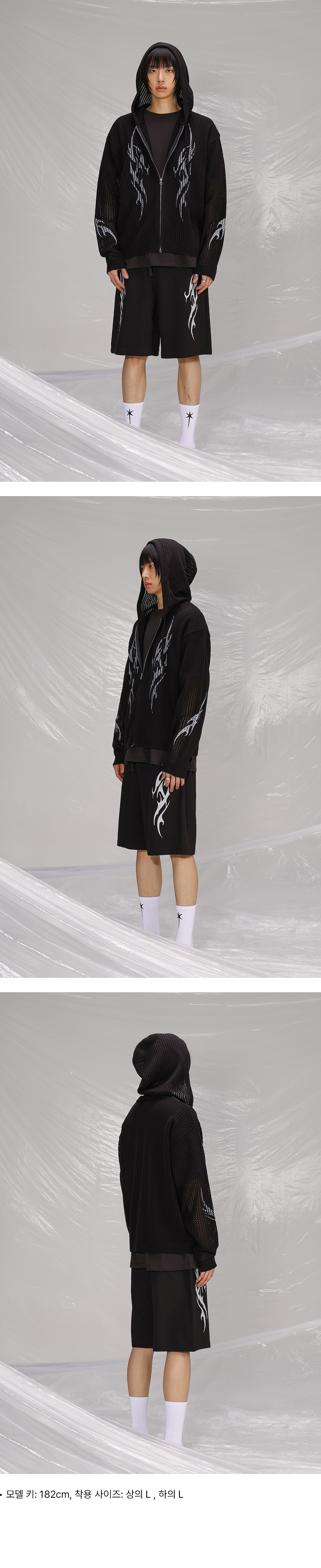 [SAINTPAIN]★25SS★TWIN MESHED KNIT ZIPUP★関税込 MUSINSA公式 | SAINTPAIN SP Twin Mesh Knit Zip-up Black