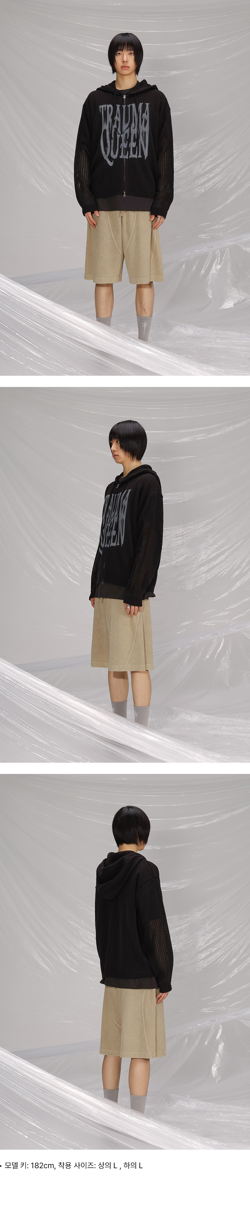 MUSINSA | SAINTPAIN SP Phantom Mesh Knit Zip-up Black