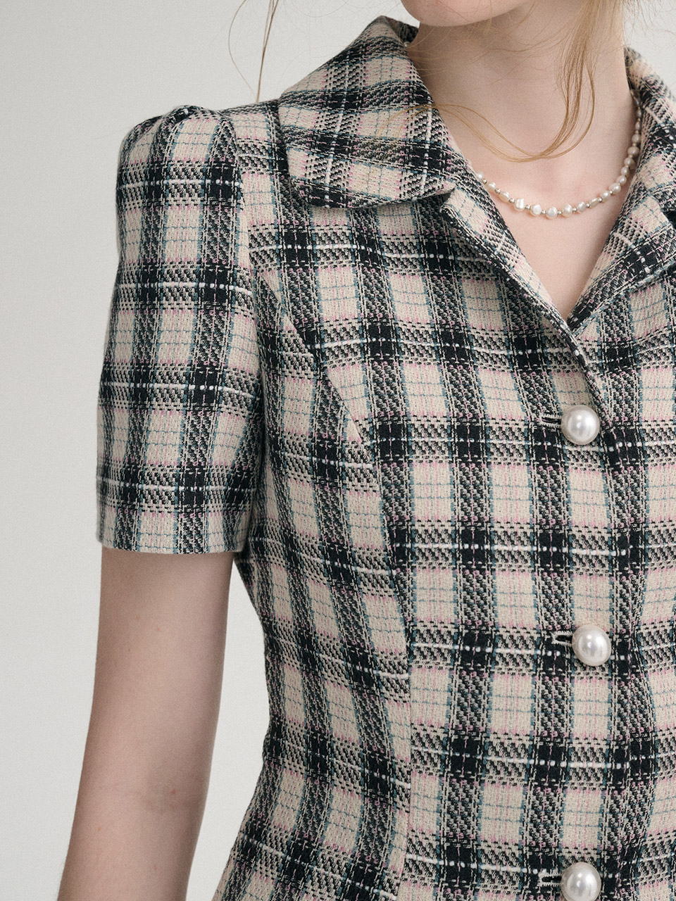 MUSINSA | SINCETHEN Joy Check Tweed Two-Piece