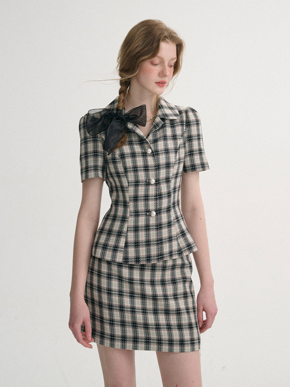 SINCETHEN ■ Joy Check Tweed Two-Piece Joy Checkered Tweed Set – Chic & Wearable Everyday Tweed