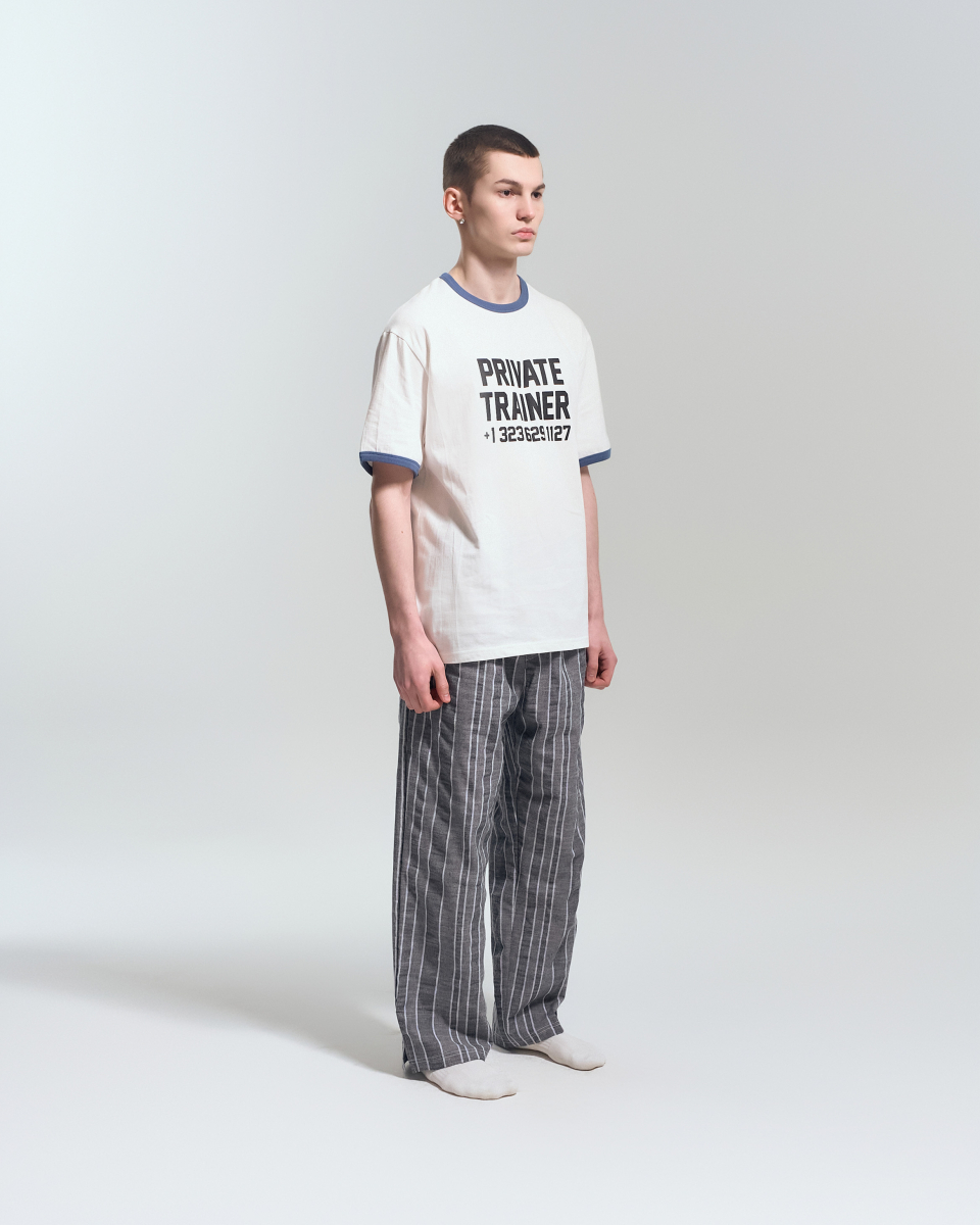 【POSE NUMBER EIGHT】P.T RINGER TEE (WHITE/SMOKE BLUE) MUSINSA | Pose Number Eight P.T RINGER TEE (WHITE/SMOKE BLUE)