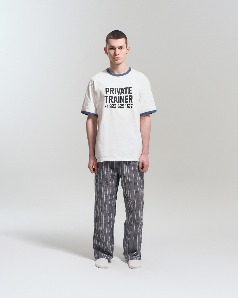 【POSE NUMBER EIGHT】P.T RINGER TEE (WHITE/SMOKE BLUE) MUSINSA | Pose Number Eight P.T RINGER TEE (WHITE/SMOKE BLUE)