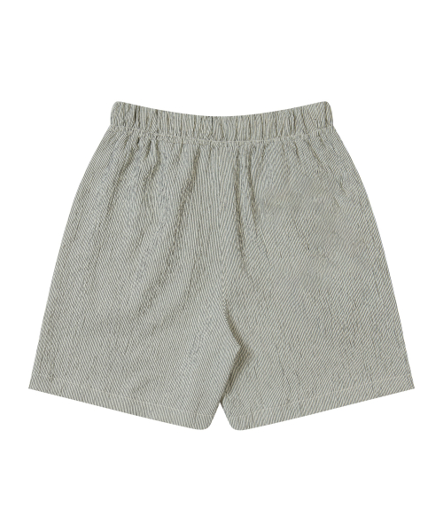 Wrinkle stripe shorts black