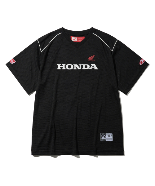 Motorcycle Piping Mesh Short Sleeve Black