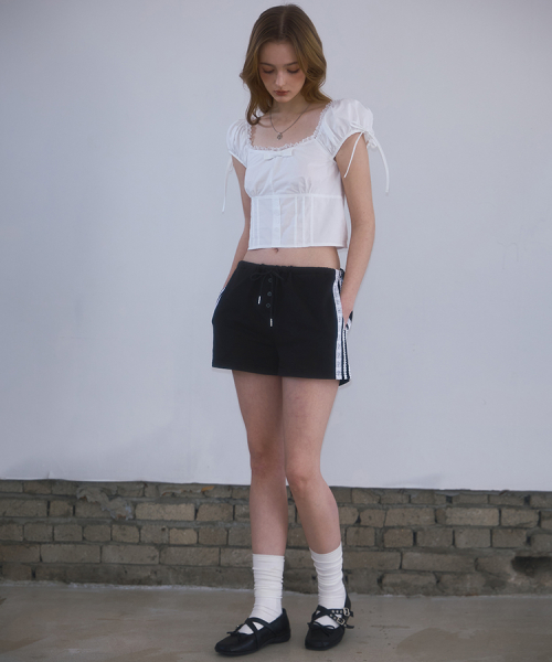 Lace Track Shorts [Black]