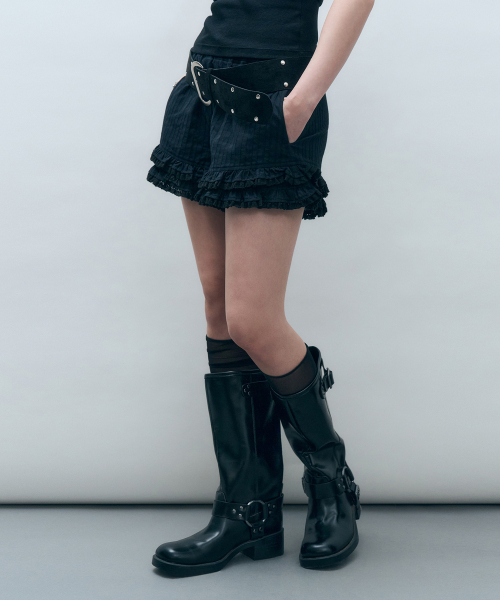 кружевной с рюшами повязка шорты черный MDPT070BLACK