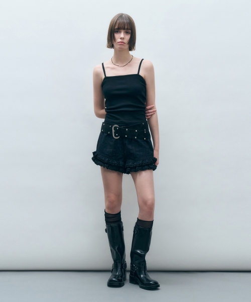 кружевной с рюшами повязка шорты черный MDPT070BLACK