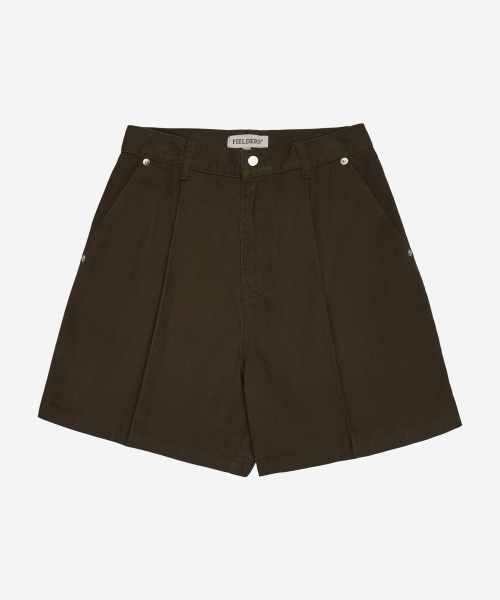 WIDE TWO-TUCK HALF-PANTS KHAKI