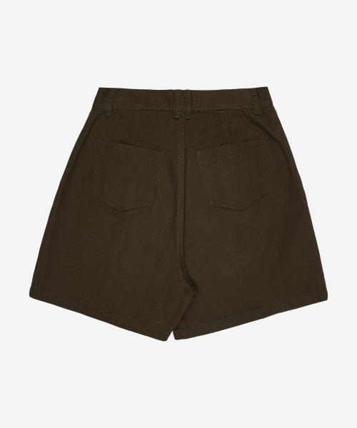 WIDE TWO-TUCK HALF-PANTS KHAKI