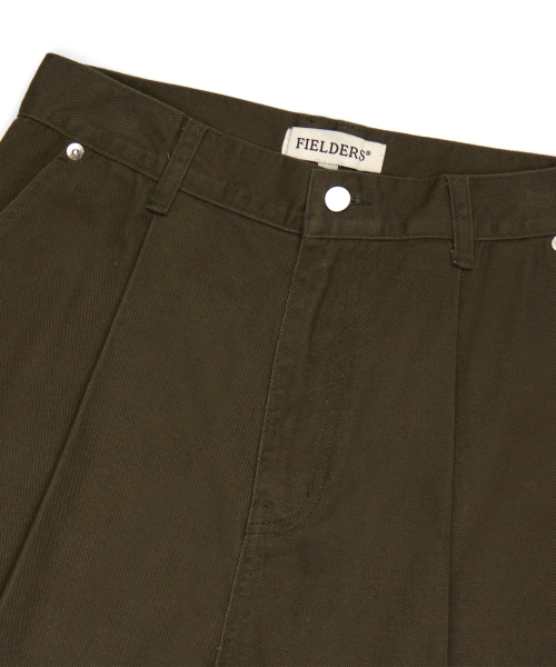 WIDE TWO-TUCK HALF-PANTS KHAKI