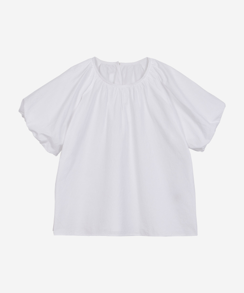 SHORTS SHIRRING BLOUSE WHITE