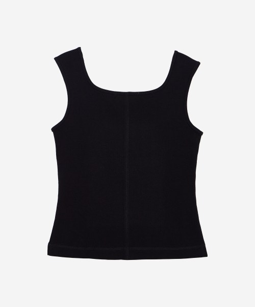 SQUARE NECK SLEEVELESS BLACK