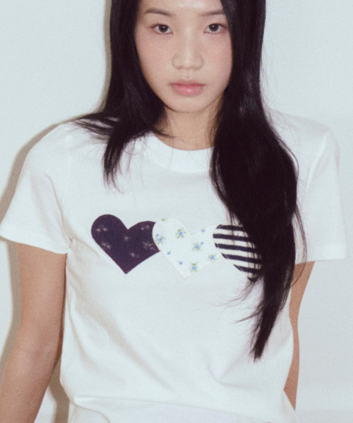 Heart Patch Cotton T-shirt White