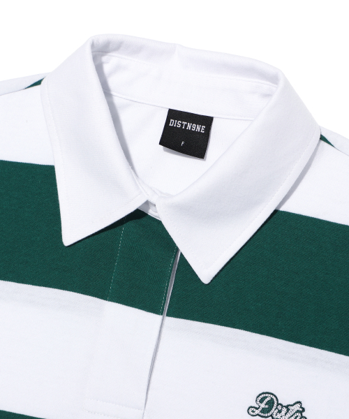 в полоску воротник половина рубашка DARK GREEN (LP2TF275-046)
