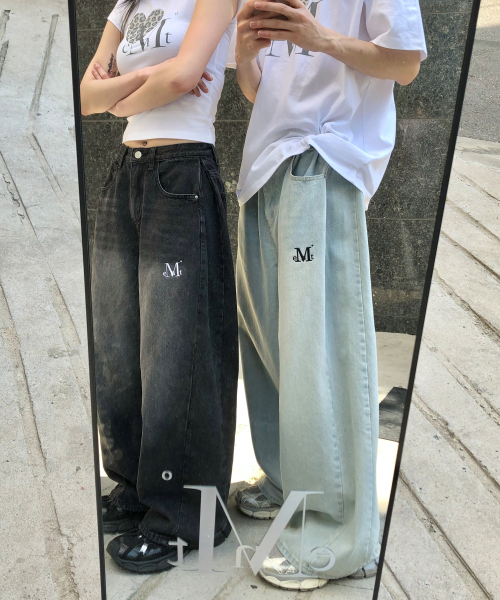 PENTA SIDE PINTUCK DENIM PANTS UNISEX (2Color)